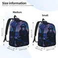 thumbnail image 3 of Naloa Starry Sky Meditating Chimpanzees Canvas Backpack for Men Women Rucksack Casual Travel Daypack College Tote Satchel Bookbag for Teens-Small, 3 of 7