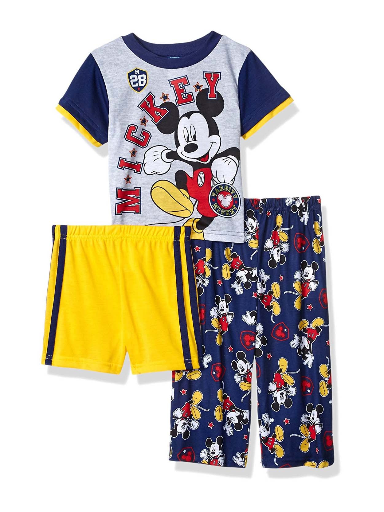 Toddler Boys L//S Pajama Set MICKEY MOUSE PLUTO Red Blue DISNEY Knit 2T 3T 4T 5T