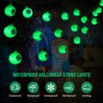 thumbnail image 3 of Adeeing 15.4ft Halloween Lights Waterproof Battery Operated Green Eyeball String Lights with 30LED 8 Modes for Backyard Porch Balcony Party Decor, 3 of 7