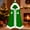 Green, variant on Hooded Cape Sevevn Christmas Cloak Santa Claus Cloak Velvet Hooded Cape Costume for Women