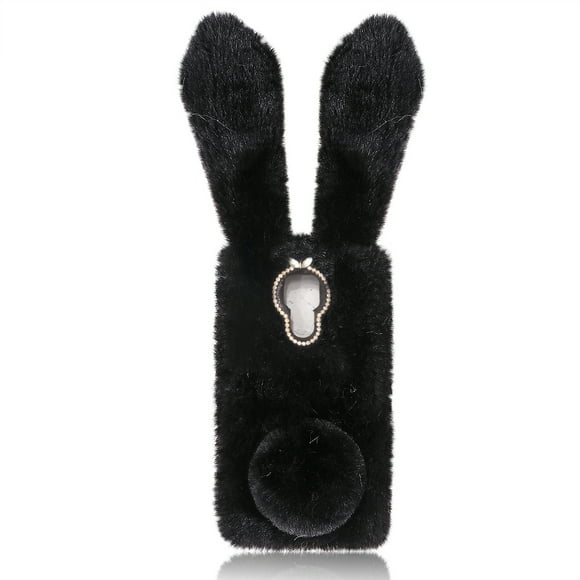 EeaseMX Preciosa funda protectora de conejito de peluche para teléfono compatible con Moto G Play