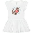 thumbnail image 3 of Inktastic Cute Smiling Valentine's Day Otter with Heart Girls Baby Dress, 3 of 5
