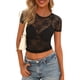 thumbnail image 1 of Blusa de Encaje Transparente Negra PRETTYGARDEN 2025 para Mujer Talla M, 1 of 8
