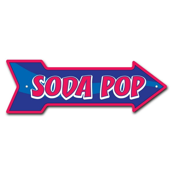 SignMission P-ARROW12-999604 12 x 36 in. Wide Soda Pop Arrow Sign