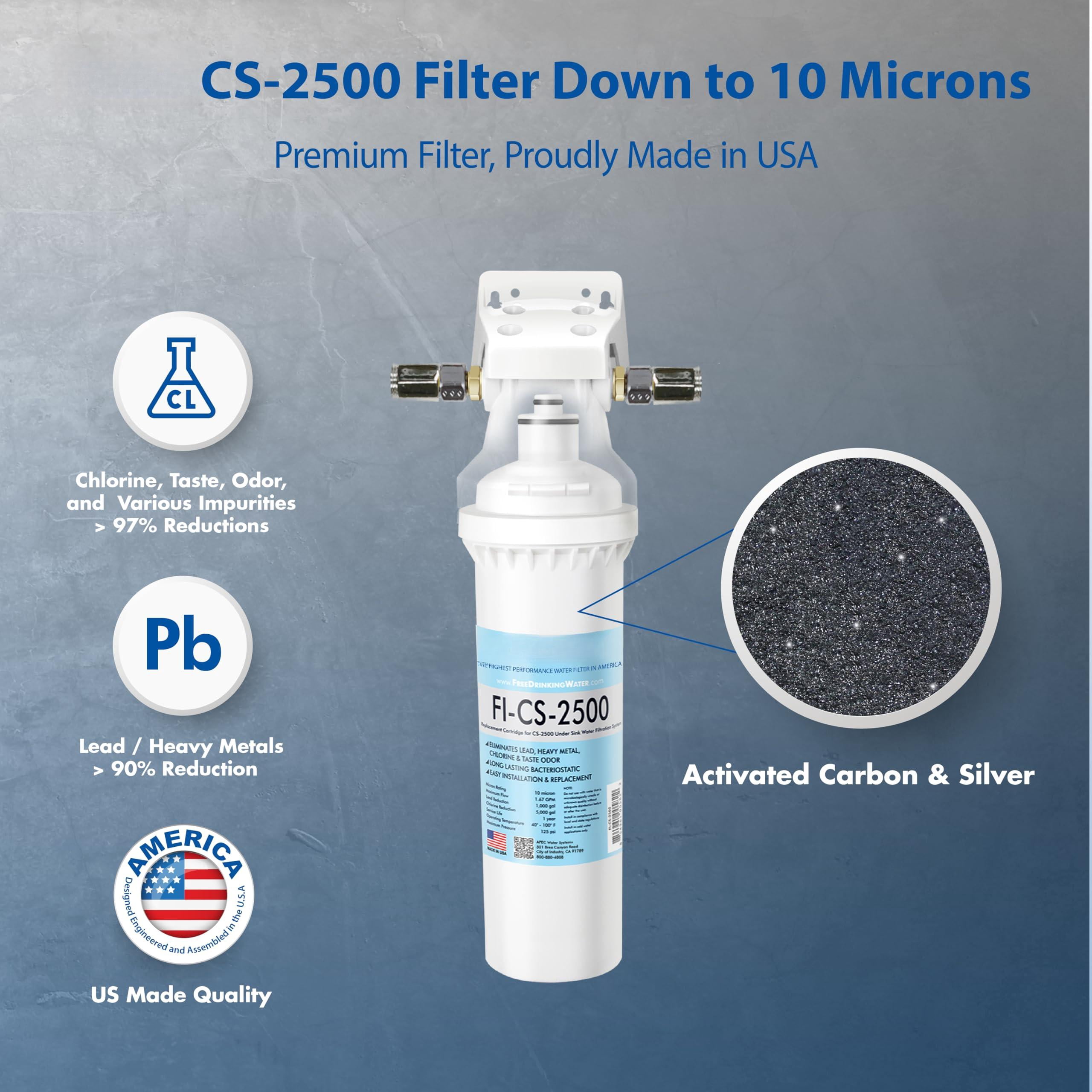 Apec Ultra High Capacity Under Sink Water Filtration System - Quality Made Filter (cs-2500)