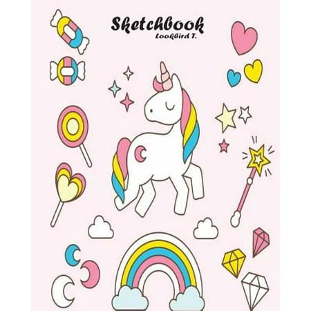 - Sketchbook: Hand Drawn Lovely Unicorn with Accessories: 120 Pages of 8 X 10 Blank Paper for Drawing, Doodling or Sketching (Sketchbooks) (Paperback)