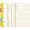 thumbnail image 1 of SURJDE 3 Pack A5 Refills Paper Lined,A5 Refill Paper (40 Sheets/Pack) 3Pcs A5 Loose-Leaf Pockets 5Pcs 5-Color Separation Pages for Refillable A5 6-Ring Binder Journal Notebook, 1 of 7