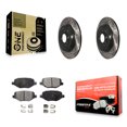 thumbnail image 1 of Transit Auto Rear Coated Drilled Slotted Disc Brake Rotors and Semi-Metallic Pads Kit for Car Ford Explorer Edge Flex Lincoln Taurus MKX MKT MKS KDF-100443, 1 of 11