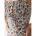 thumbnail image 3 of Allover Flower Print Bodycon Midi Dress with Slit, 3 of 6