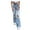 Blue, variant on Frostluinai Ripped Flared Jeans for Women High Waist Solid Color Denim Pants Baggy Boot Cut Jeans Pants Casual Loose Jeans with Pocket