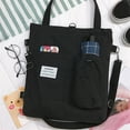 thumbnail image 4 of Women Crossbody Bag Shoulder Adjustable Strap Casual Large Capacity Ladies Messenger Purse Solid Color Zipper Closure Backpack Black, 4 of 9