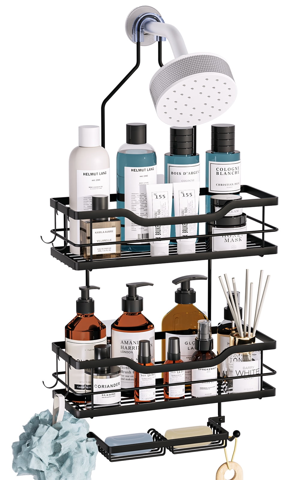 Hapirm Shower Caddy, Shower Caddy Over Shower Head with Soap Holder, No