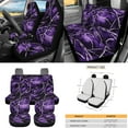 thumbnail image 3 of Yuyamidu Camo Hunting Car Seat Covers Set of 12 Purple Wood Steering Wheel Cover Seatbelt Cushion Pad Cup Holder Chapstick Sleeve Keychain Wrist Strap Key Chain Car Accessories, 3 of 6