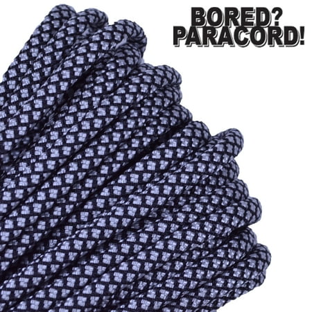 

Bored Paracord Brand 550 lb Type III Paracord - Silver Diamonds 10 Feet