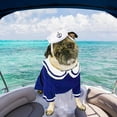 thumbnail image 4 of Disfraz de marinero para mascotas, para gatos, perros pequeños, sombrero de marinero para gatos de Halloween con cuello de corbata, traje azul marino para perros, ropa de Cosplay, 4 of 5