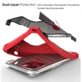 thumbnail image 5 of Case with Clip for iPhone 11 Pro Max, Red Tri-Shield [Military Grade] Rugged Cover with Metal Kickstand [Includes Wrist Strap Lanyard + Belt Hip Holster] for Apple iPhone 11 Pro Max (2019, 6.5" Model), 5 of 10