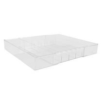 FRCOLOR Transparent Acrylic Silverware Tray for Drawer with Multi Compartments to Organize Kitchen Utensils 7.5 x 11 inches