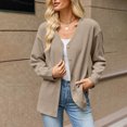 thumbnail image 4 of Edvintorg Knit Cardigans for Women V Neck Long Sleeve Loose Casual Button Down Cardigan Women's Clothes Coffee S-2XL, 4 of 6