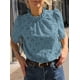 thumbnail image 4 of Blusa PRETTYGARDEN de verano con ojales bordados en azul gris para mujer, 4 of 7