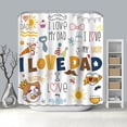 thumbnail image 5 of Happy Father''s Day Shower Curtain Set White Dad Daddy Shower Curtain Decoration for Men Waterproof Fabric Shower Curtain with 12 Hooks 72x72 Inches, 5 of 6