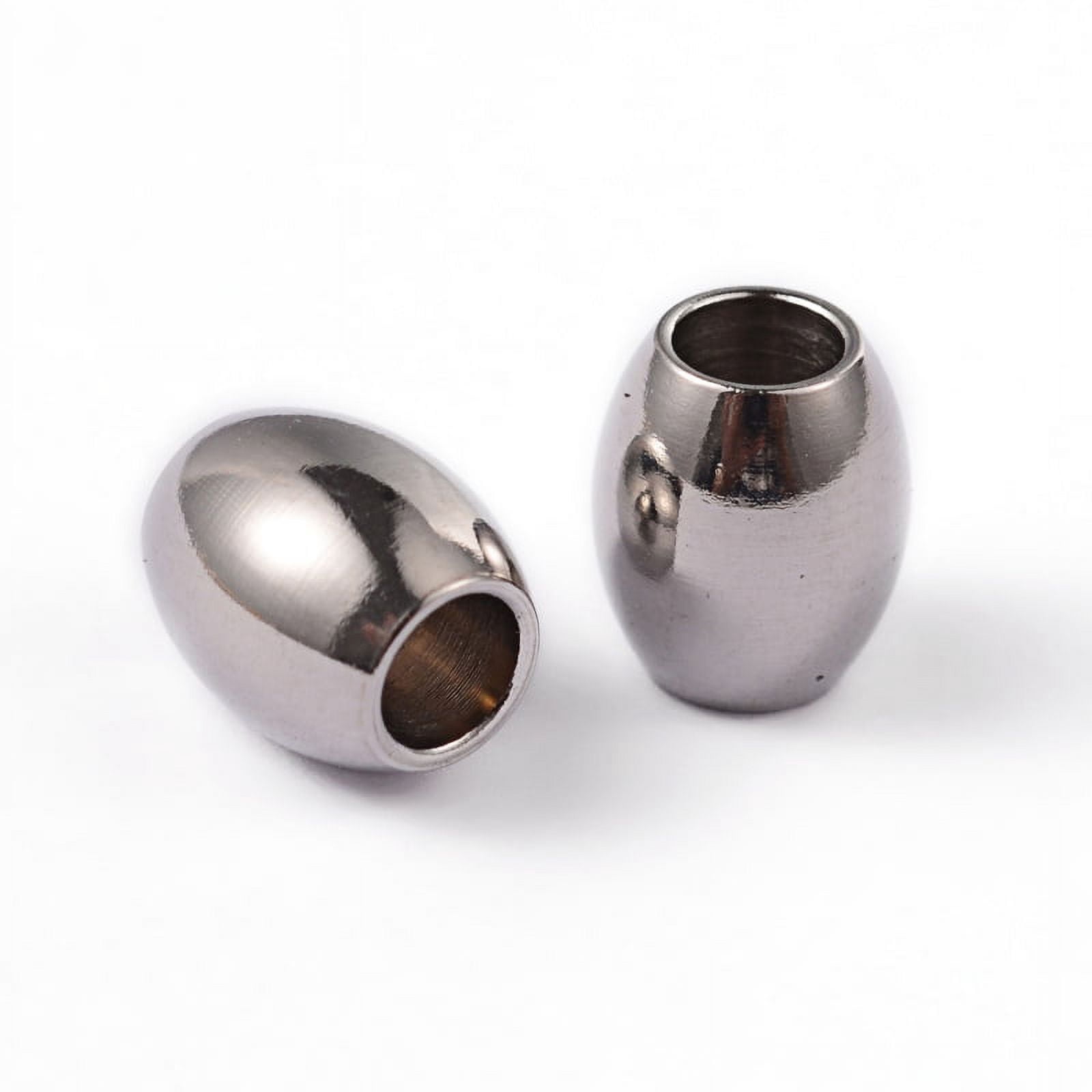 400 pc Resistant Barrel 202 Stainless Steel Spacer Beads Stainless Steel Color 7x6mm Hole: 3mm