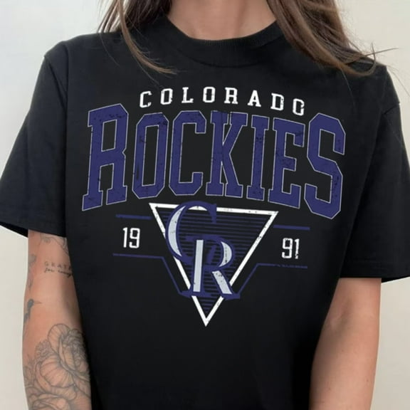 Vintage MLB 90s Colorado 1991 T-Shirt, Rockies Baseball Shirt, Vintage Baseball Fan Shirt, Black Color
