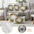 thumbnail image 6 of Spring Yellow Sunflower Wreath Pillow Covers 2 Pack Country Watercolor Floral Daisy Leaf Pillowcase Waterproof Outdoor Throw Pillow Cover for Patio Garden Square Cushion 20”x20”, 6 of 9