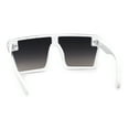 thumbnail image 2 of Womens Retro Oversize Angular Flat Top Shield Plastic Frame Rimless Sunglasses White Silver Mirror, 2 of 4