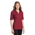 thumbnail image 4 of Port Authority Ladies Oxford Pique Double Pocket Polo-M (Red/ Mulberry), 4 of 6