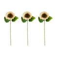 thumbnail image 1 of Ramo de 3 girasoles artificiales, flores silvestres falsas, flores artificiales para exteriores champán, 1 of 9
