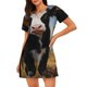 thumbnail image 1 of Fotbe Cute Prairie Cow Bata de Dormir para Mujer con Estampado, Camisón de Algodón de Manga Corta, Ropa de Dormir Casual, 1 of 6