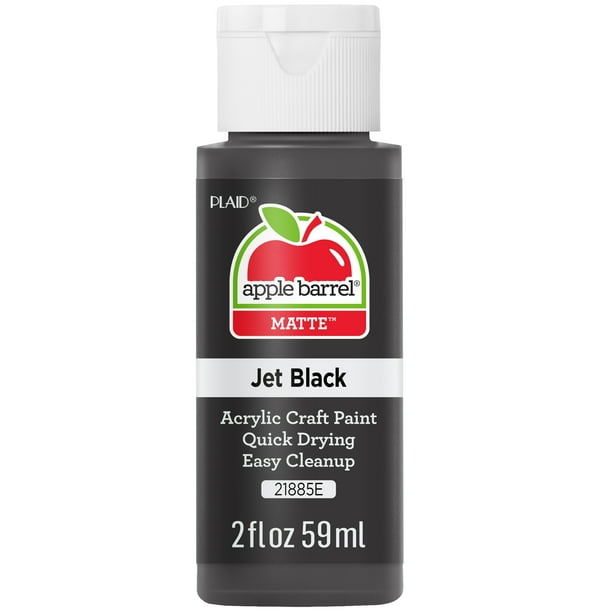 Apple Barrel Acrylic Craft Paint, Matte Finish, Jet Black, 2 fl oz