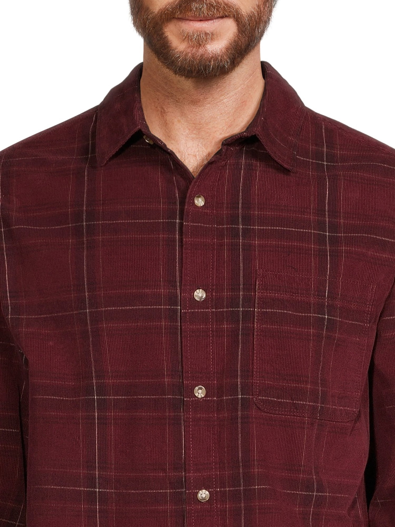 George Men's Corduroy Shirt with Long Sleeves, Sizes S-3XL