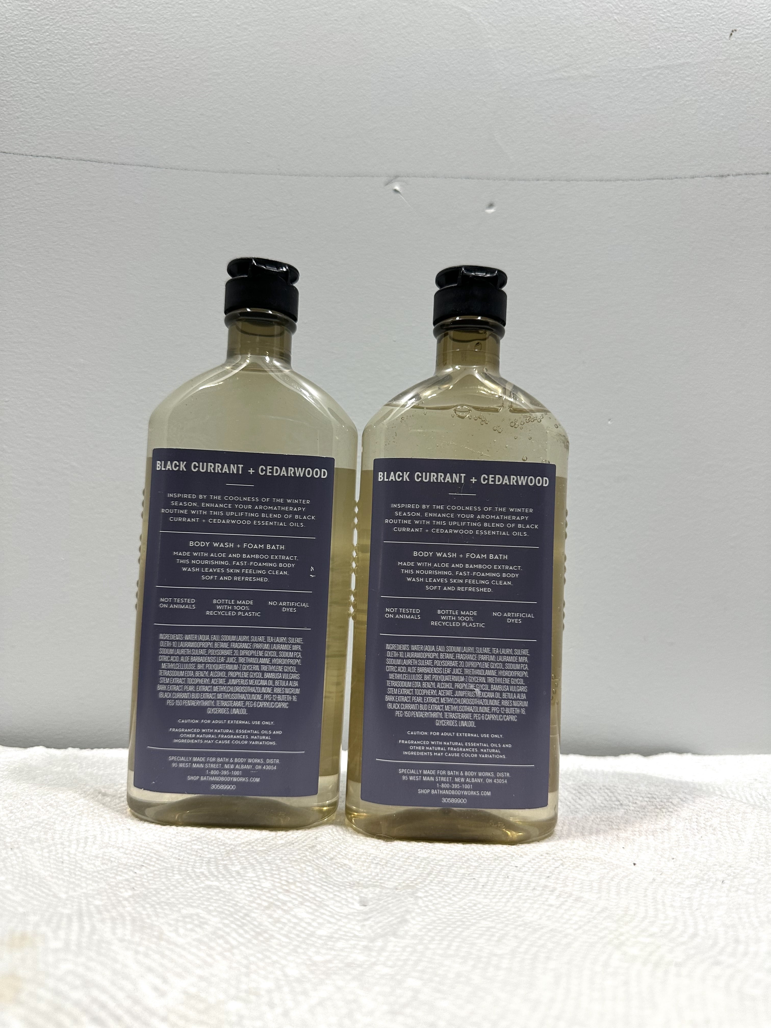 Bath & Body Works Aromatherapy Black Currant + Cedarwood Body Wash + Foam Bath Lot of 2