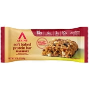 Atkins Soft Baked High Protein Bars, Blueberry, 15g Protein, 4g Net Carbs, 2g Sugar, High Fiber, Keto Protein Bars, Low Sugar, 4 Count