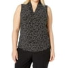 Womens Blouse Plus V-Neck Pleated Printed 2X