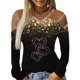 thumbnail image 1 of Honeeladyy Ventas en línea de camisetas con hombros descubiertos para mujer, camisetas con estampado de amor ahuecado, cuello en V, hombros descubiertos, blusas con recortes y tachuelas, 1 of 6