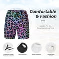 thumbnail image 6 of Picia Rainbow Animal Skin pattern Mens Swim Trunks with Compression Liner Stretch Beach Shorts Quick Dry with Zipper Pockets No-Chafing Board Shorts-X-Large, 6 of 9