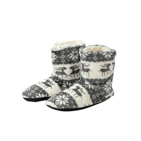 

Sanviglor Mens Booties Slippers Soft Plush Christmas Slipper Xmas Sock Shoes Bedroom Lightweight Cozy Boots Non-slip With Lined Warm Shoe Gray 7-10