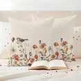 thumbnail image 3 of Fall Leaves Outdoor Waterproof Pillow Covers, Autumn Flowers Birds Retro Thanksgiving Decorative Square Throw Pillowcase Sofa Cushion Sham for Patio/Couch/Chair, 26"x26" 2 Pack, 3 of 8