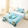 thumbnail image 5 of Erosebridal Watercolor Ocean Coral Twin Sheet Sets For Boys,Cute Axolotl Letter D Monogrammed Kids Bedding 3pcs, 5 of 6