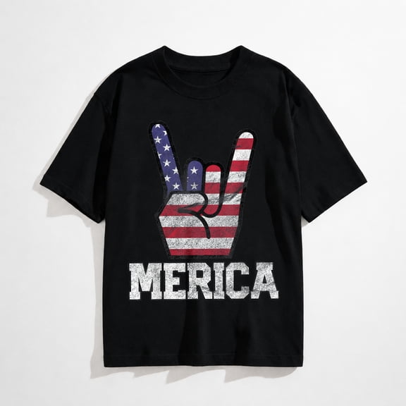 Merica Rock Sign 4th of July Vintage Merica Rock Sign 4th of July Vintage American Flag Retro USA T-Shirt