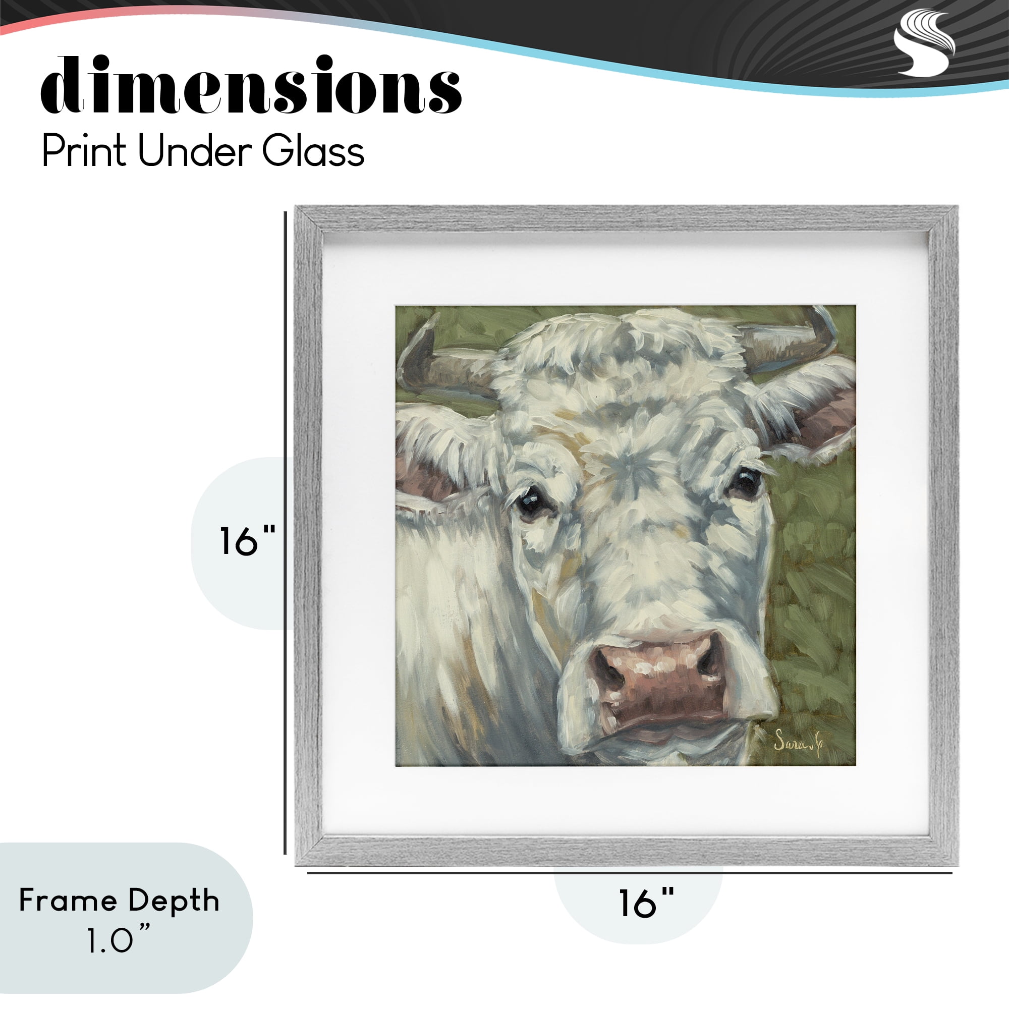 Stupell Industries Pearl Of The Pasture Gray Framed Print Under Glass, design by Sara G. Designs