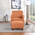 thumbnail image 3 of Aiden Chair & Ottoman Herringbone Orange Fabric with Medium Espresso Legs, 3 of 7
