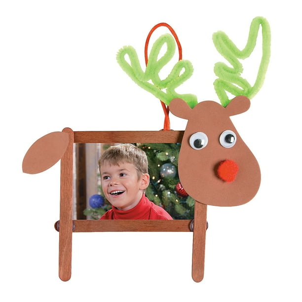 Craft Stick Reindeer Picture Ornament Craft Kit Craft Kits 12 Pieces