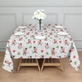thumbnail image 3 of White Cow Strawberry Leaf Pattern Square Tablecloth,Waterproof Square Table Cover,Wipeable Spillproof Washable Table Cover for Home Kitchen Party Decor 42"X42"(107x107cm), 3 of 6