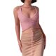 thumbnail image 1 of VISgogo Tops cortos para mujer, cuello halter, sin mangas, cruzado, cruzado, de color sólido, de punto, camiseta delgada para damas VISgogo moda, 1 of 9