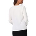 thumbnail image 3 of INSPIRE CHIC Women's Dressy Casual Long Sleeve V Neck Business Work Fashion Outfit Blouses XS Cream White, 3 of 6