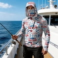 thumbnail image 4 of 4Th of July Mens Hoodies, UV Protection Hoddie Cloth, 250Th Anniversary Long Sleeve Shirts, Patriotic Fishing Swearshirts for Men, Independence Day Party Favor Gifts White Size: XL, 4 of 6