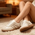 thumbnail image 4 of BERANMEY Women's Retro Fashion Sneakers Comfortable Casual Anti Slip Platform Low-Top Sneakers Lace Up Memory Foam Tennis Walking Skate Shoes, 4 of 7